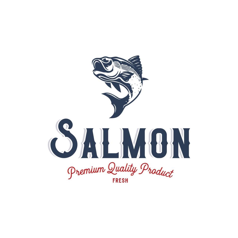 salmone ristorante logo design modello vettore