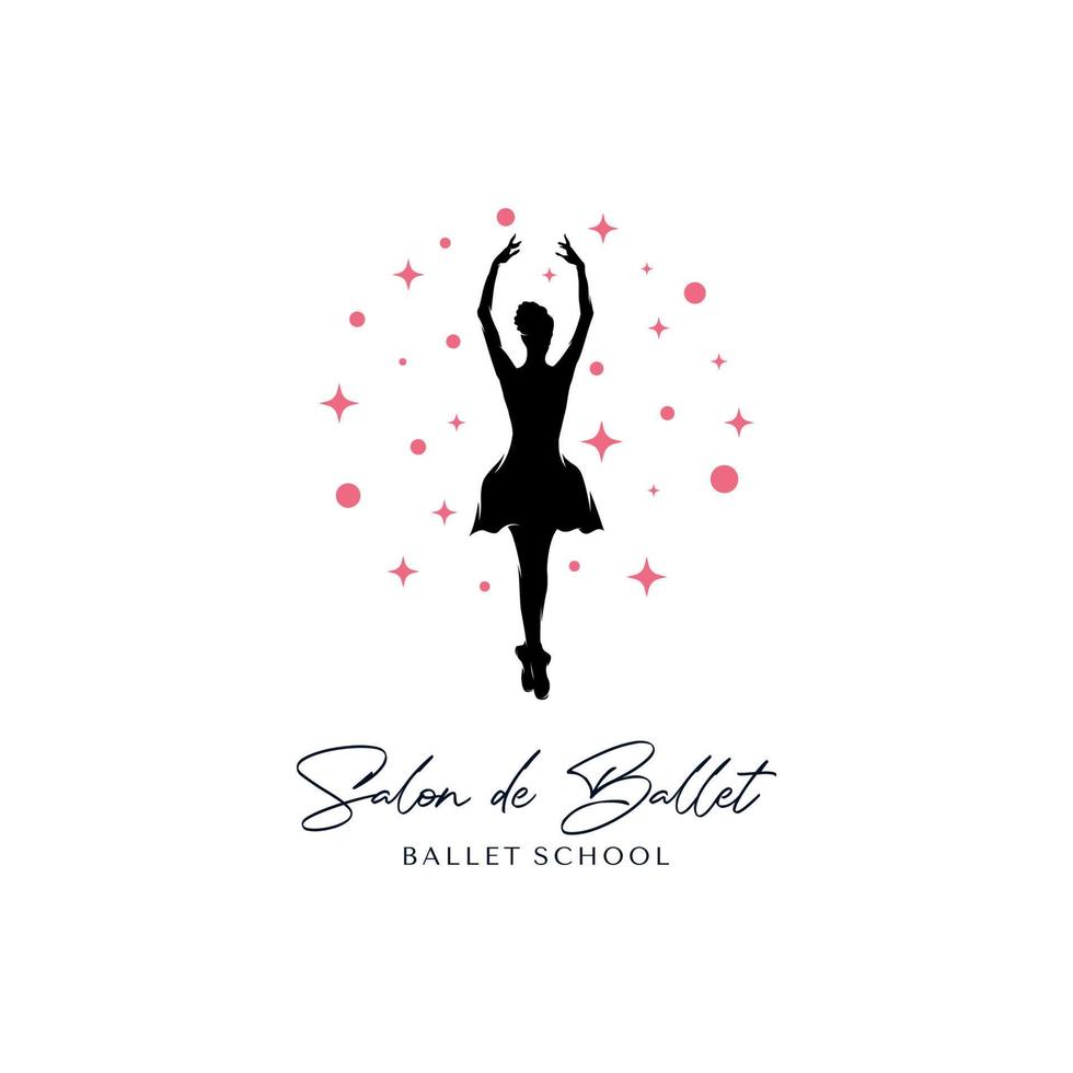 silhouette di un' ragazza danza su bianca sfondo logo design vettore