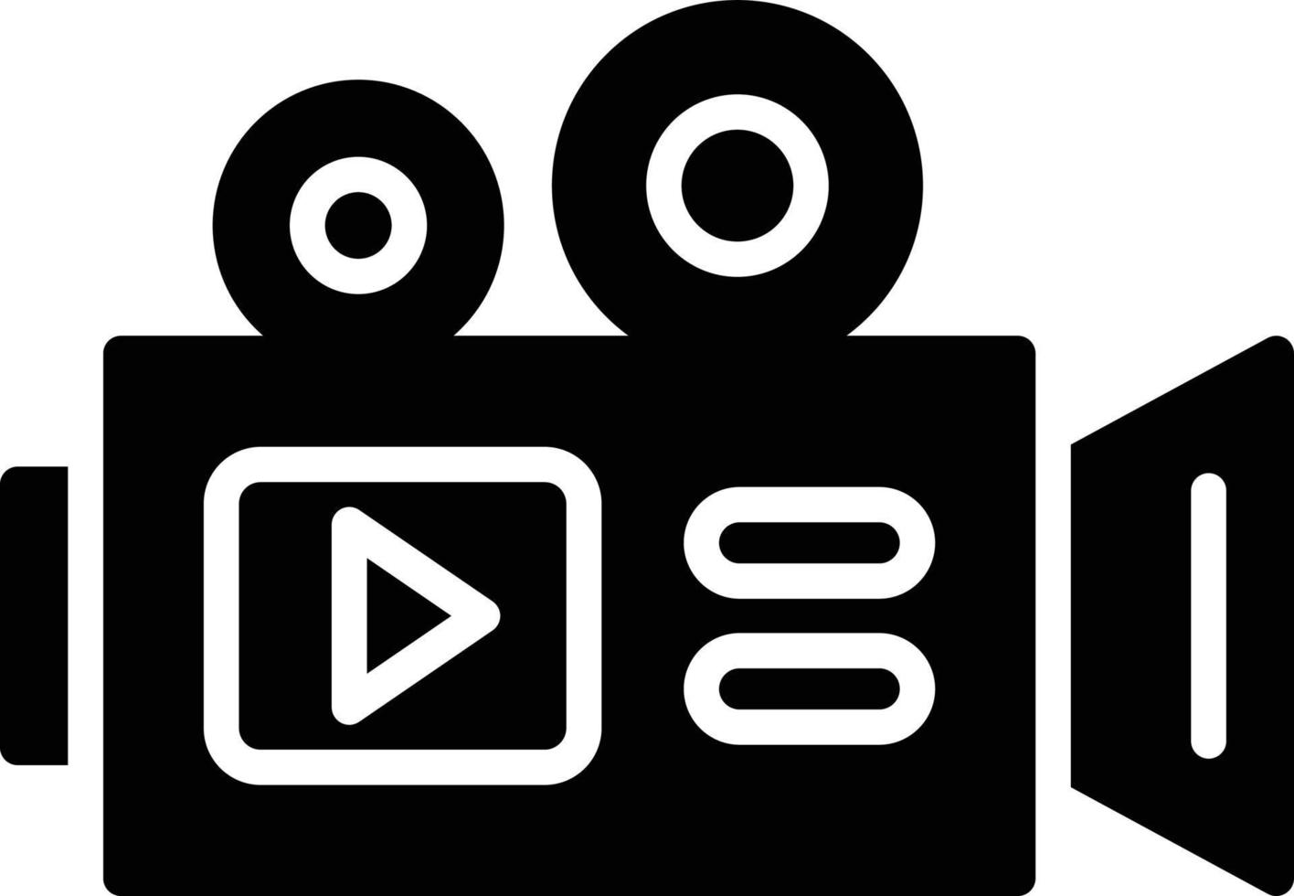 icona del glifo con videocamera vettore