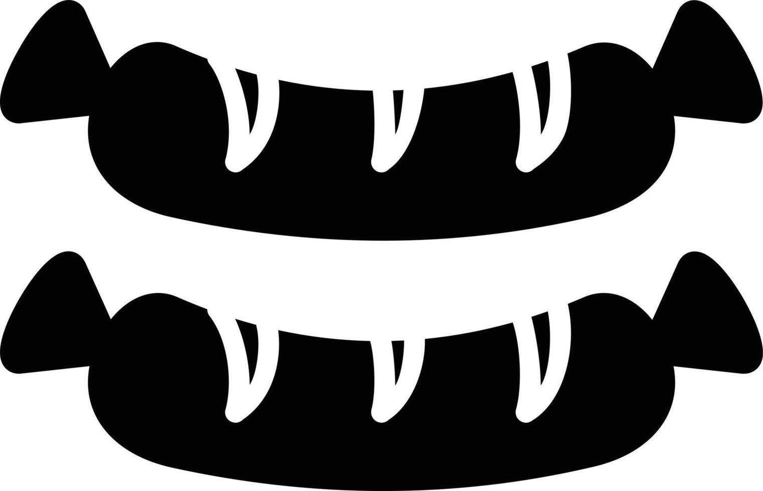 icona del glifo con salsiccia vettore