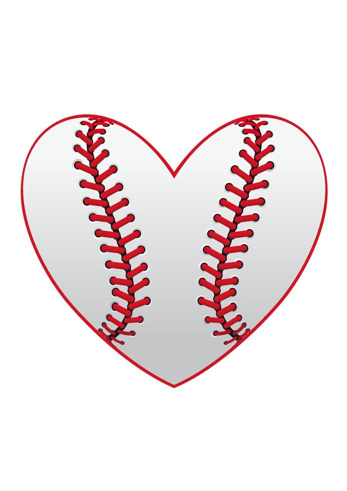 baseball cuore oggetto vettore