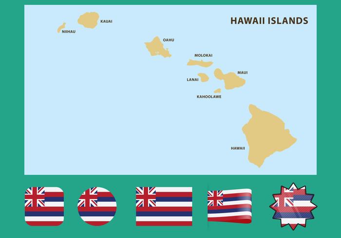 Mappa delle Hawaii vettore