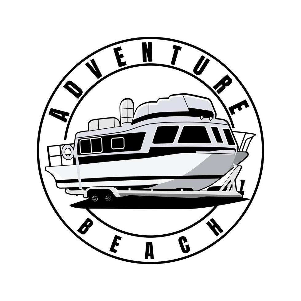 barca illustrazione logo design vettore