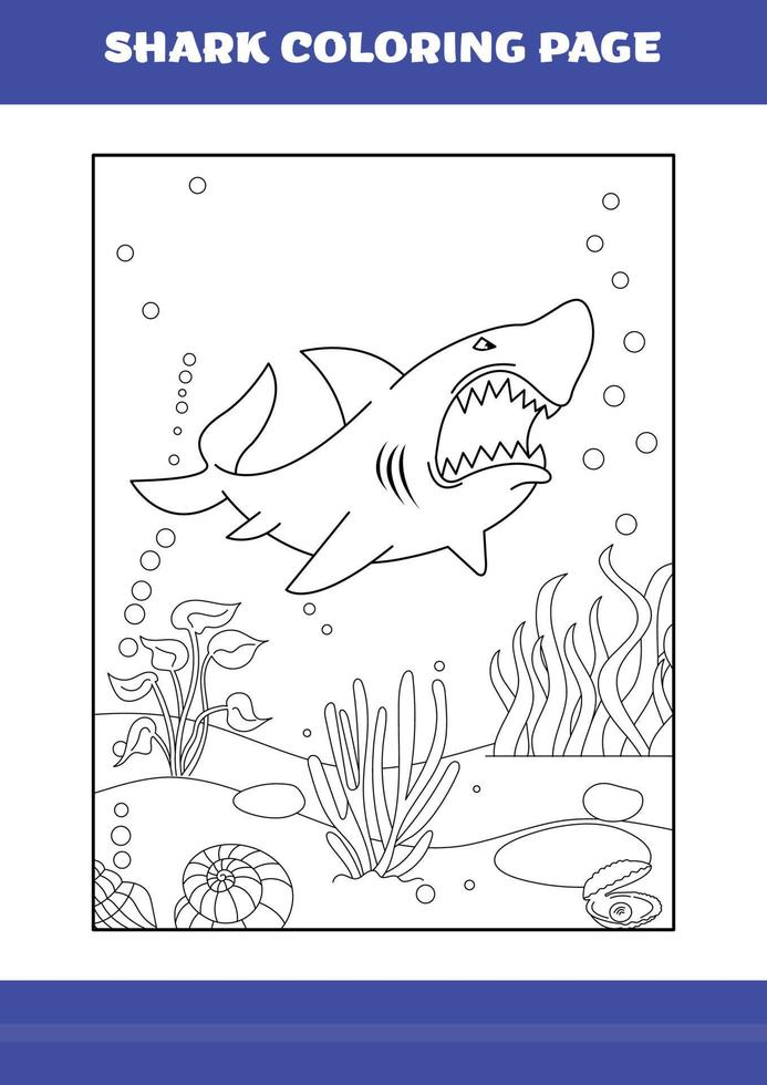 squalo colorazione pagina per bambini. squalo colorazione libro per rilassare e meditazione. vettore