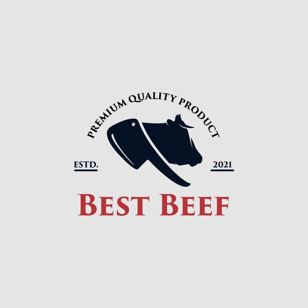 barbecue ristorante logo concetto con un' Manzo premio vettore