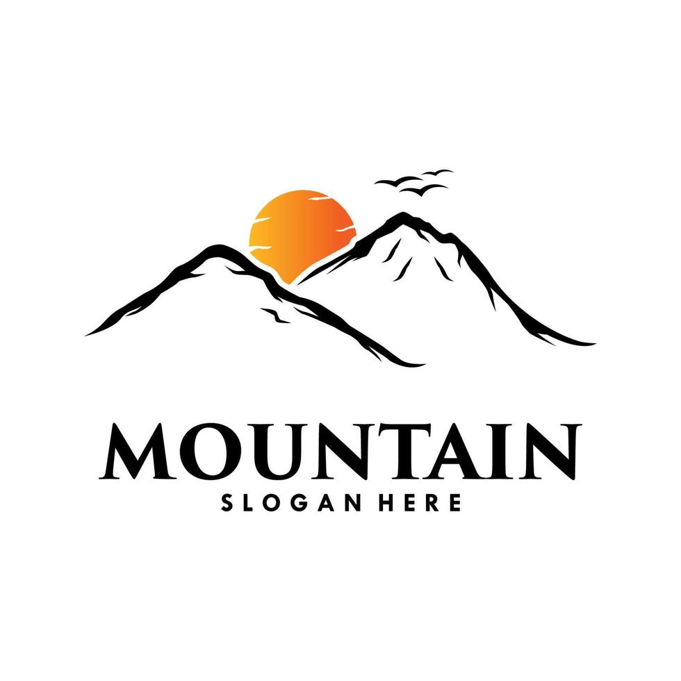 modello di vettore di progettazione di logo di montagne