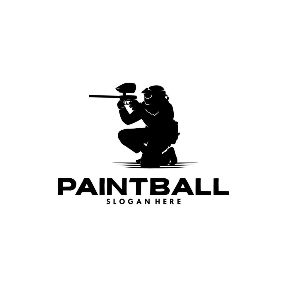paintball squadra logo design modello vettore