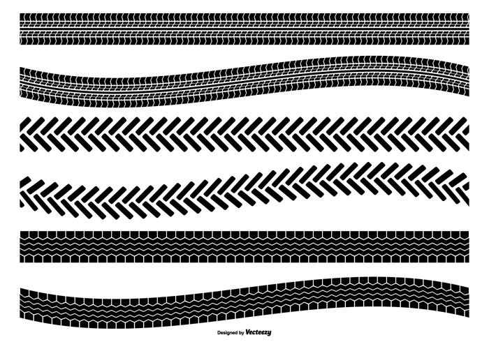 Set di forme vettoriali traccia di pneumatici
