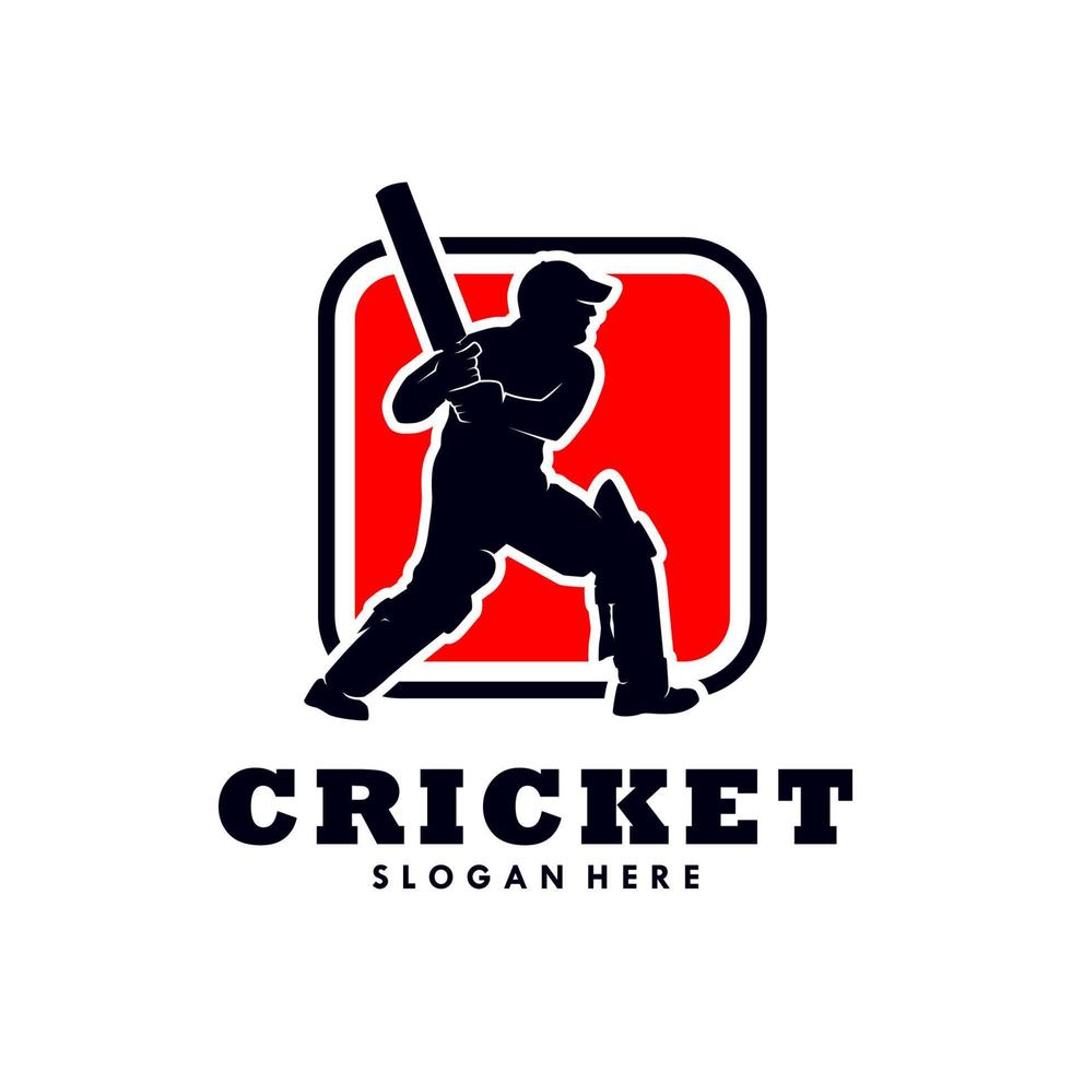 cricket sport logo modello design vettore