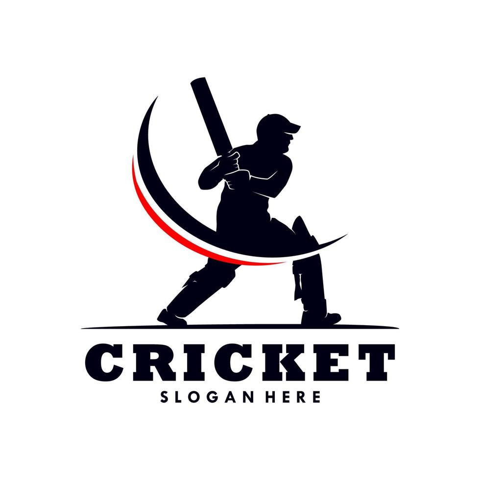 cricket sport logo modello design vettore