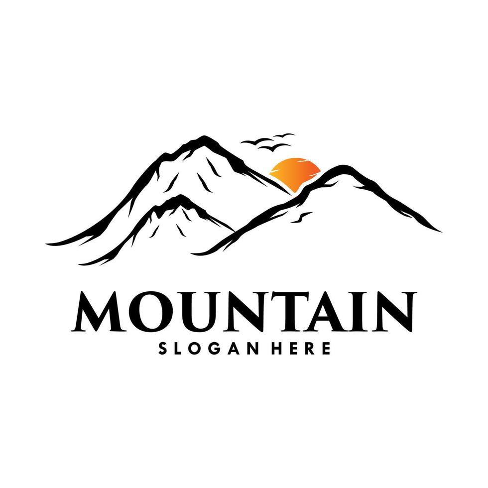 modello di vettore di progettazione di logo di montagne