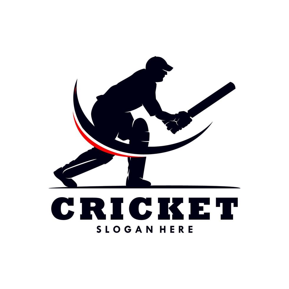 cricket sport logo modello design vettore