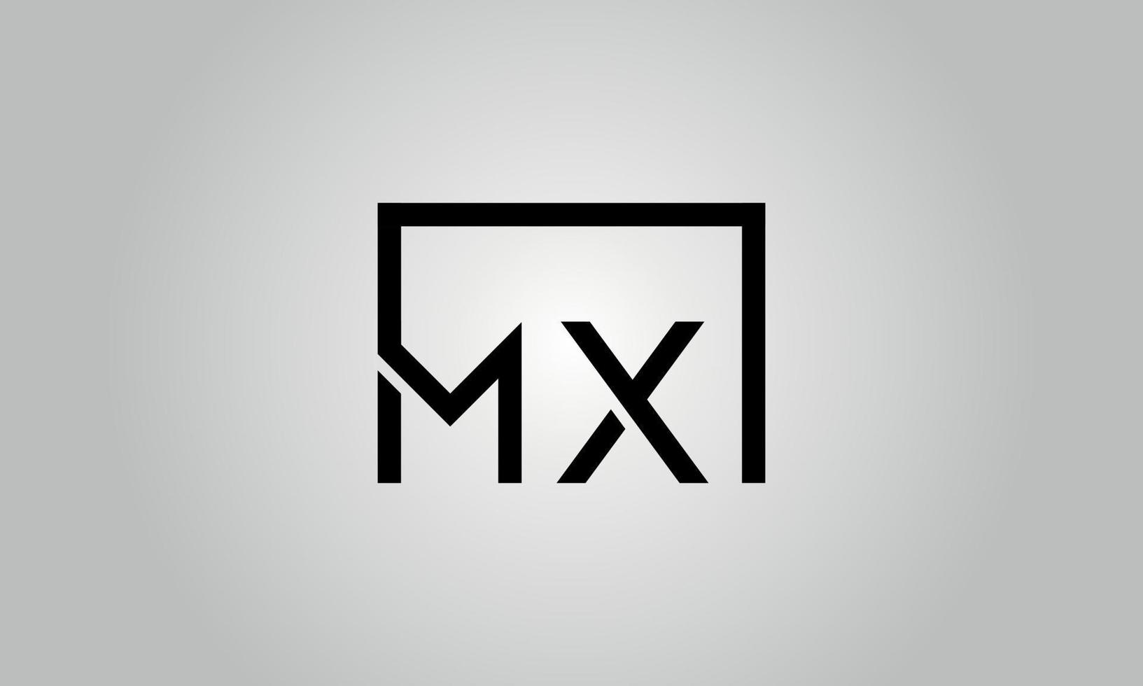 lettera mx logo design. mx logo con piazza forma nel nero colori vettore gratuito vettore modello.