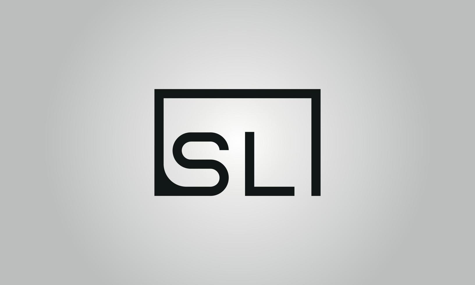 lettera sl logo design. sl logo con piazza forma nel nero colori vettore gratuito vettore modello.