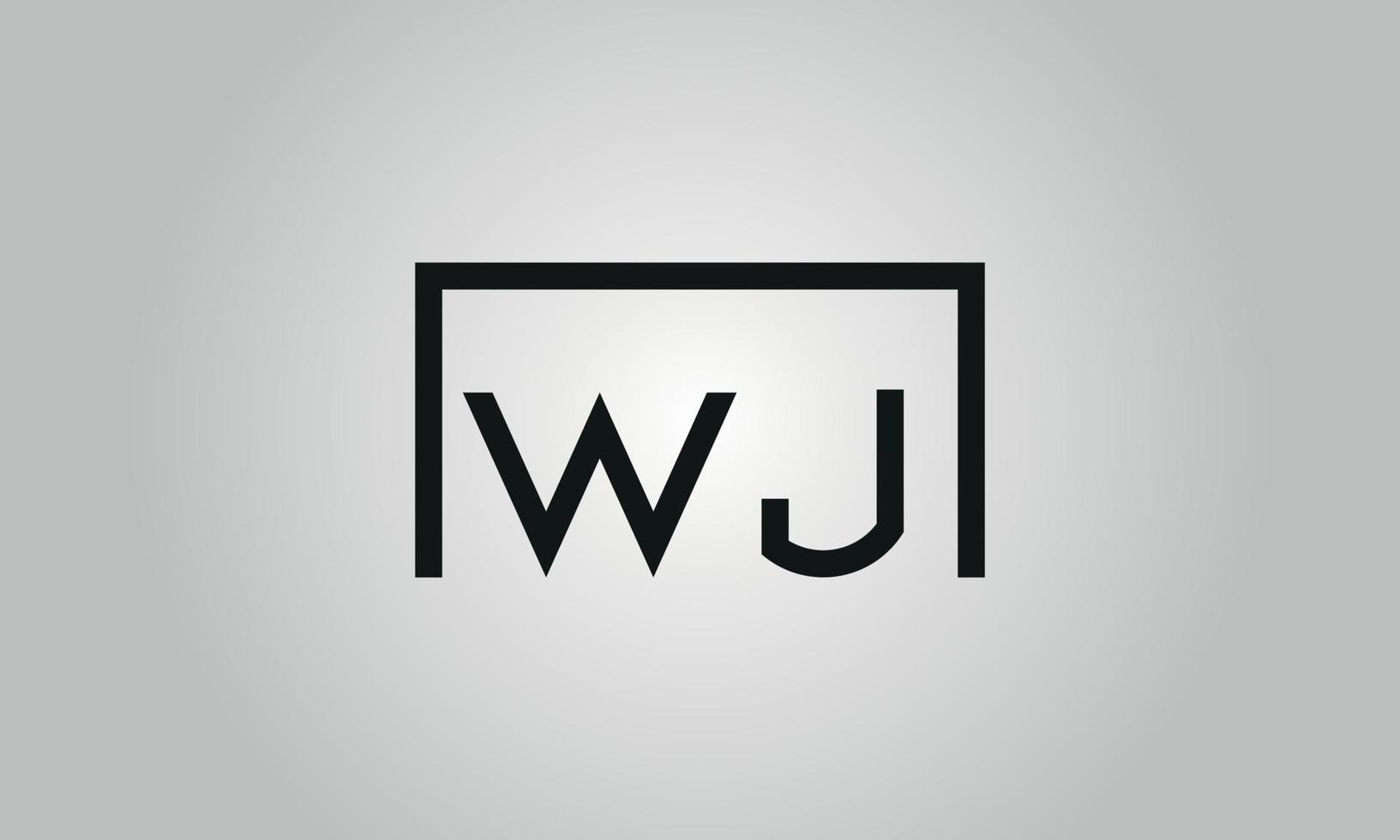 lettera wj logo design. wj logo con piazza forma nel nero colori vettore gratuito vettore modello.