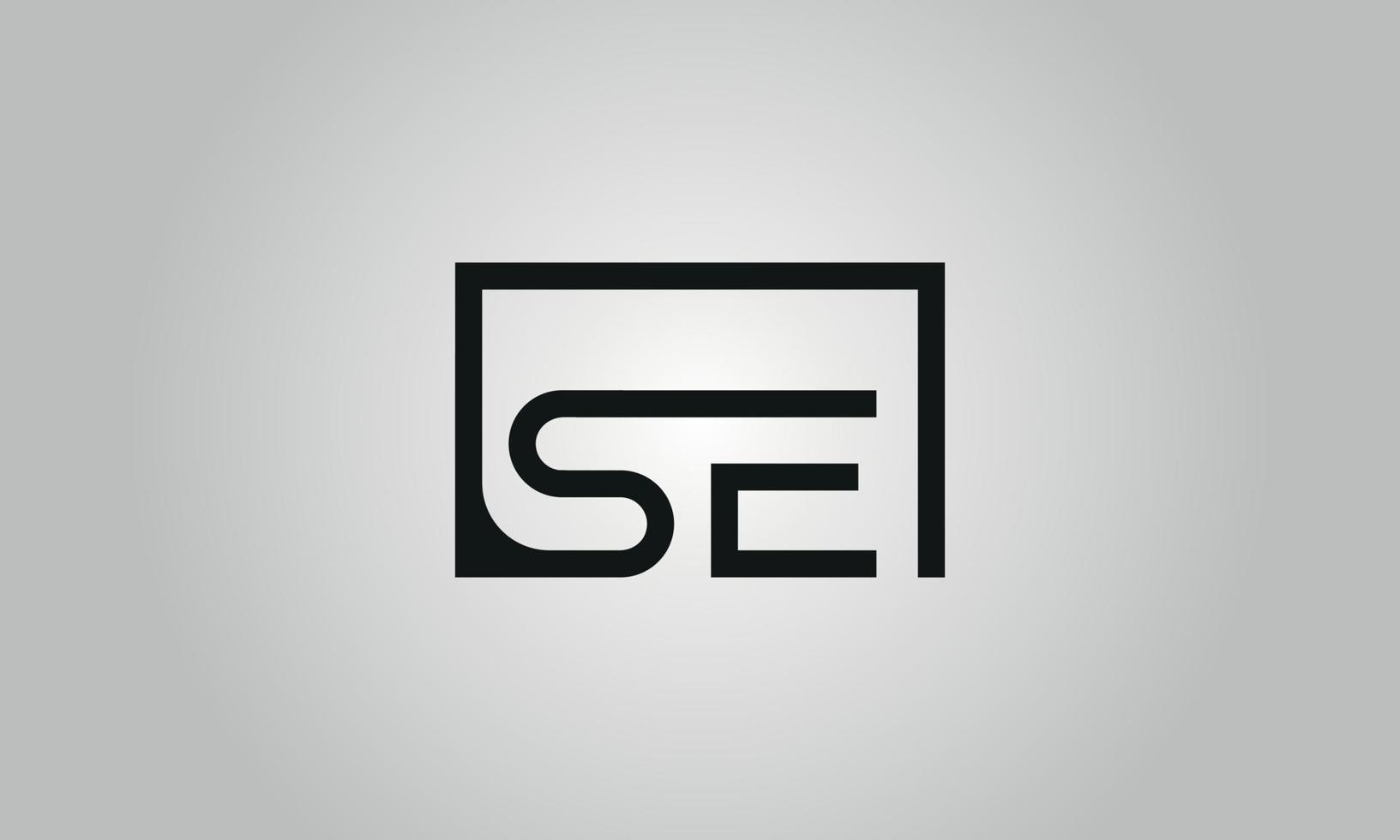 lettera SE logo design. SE logo con piazza forma nel nero colori vettore gratuito vettore modello.