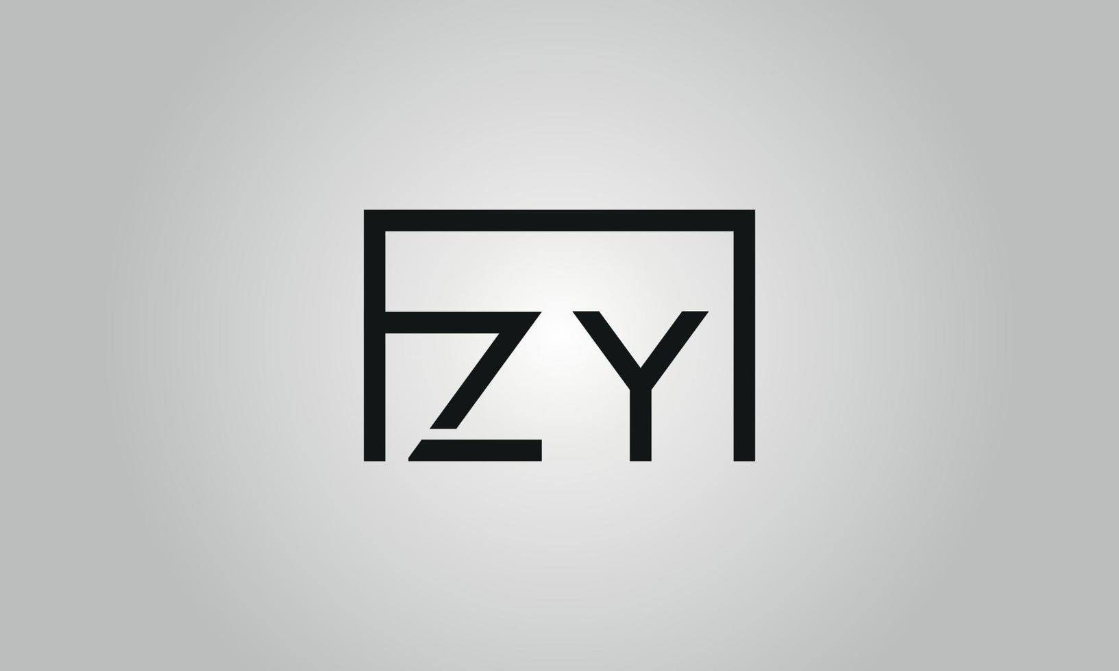 lettera zy logo design. zy logo con piazza forma nel nero colori vettore gratuito vettore modello.