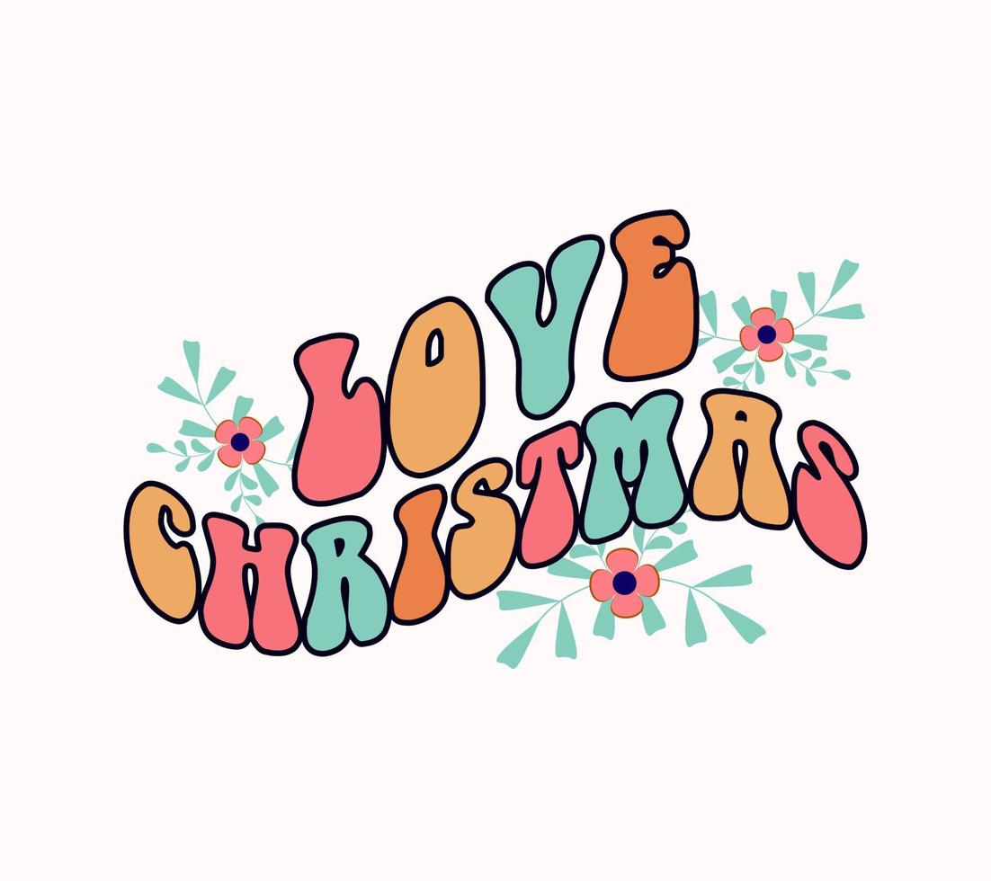 amore Natale lettering vettore