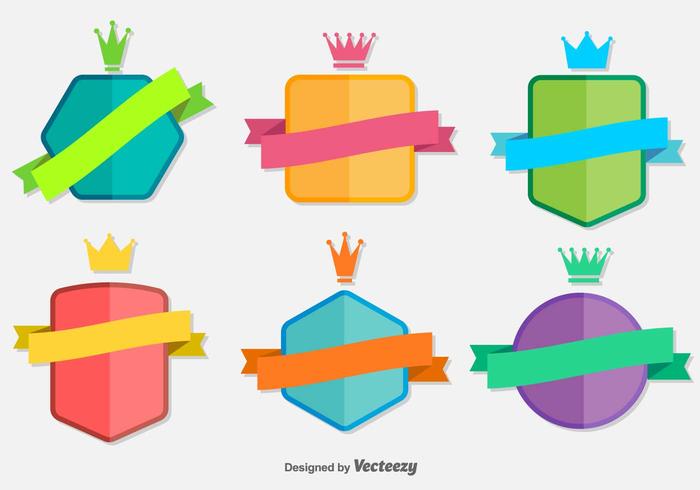 Distintivi di vettore di nastro piatto