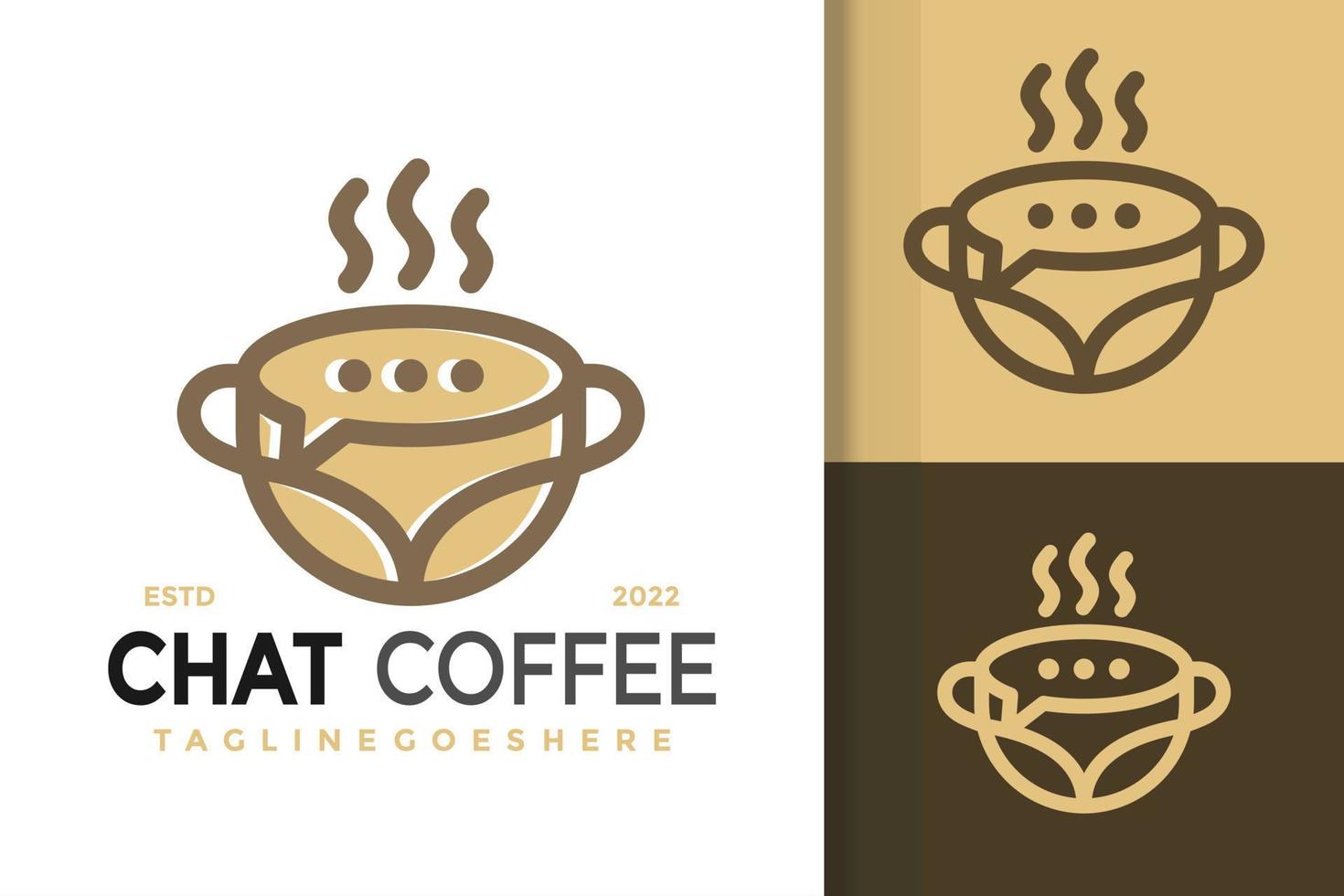 Chiacchierare caffè parlare logo disegno, marca identità loghi vettore, moderno logo, logo disegni vettore illustrazione modello