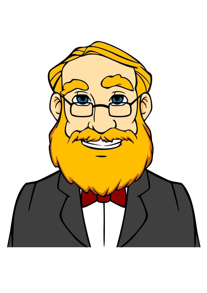 sorridente uomo con arancia barba vettore