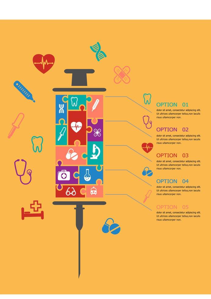 medicina e assistenza sanitaria Infografica elementi vettore