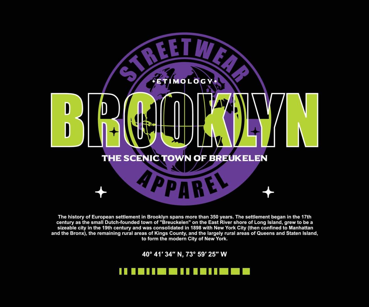 futuristico brooklyn nuovo York città t camicia disegno, vettore grafico, tipografico manifesto o magliette strada indossare e urbano stile