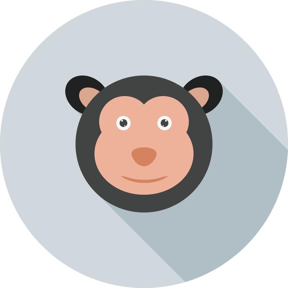 scimmia viso piatto lungo ombra icona vettore