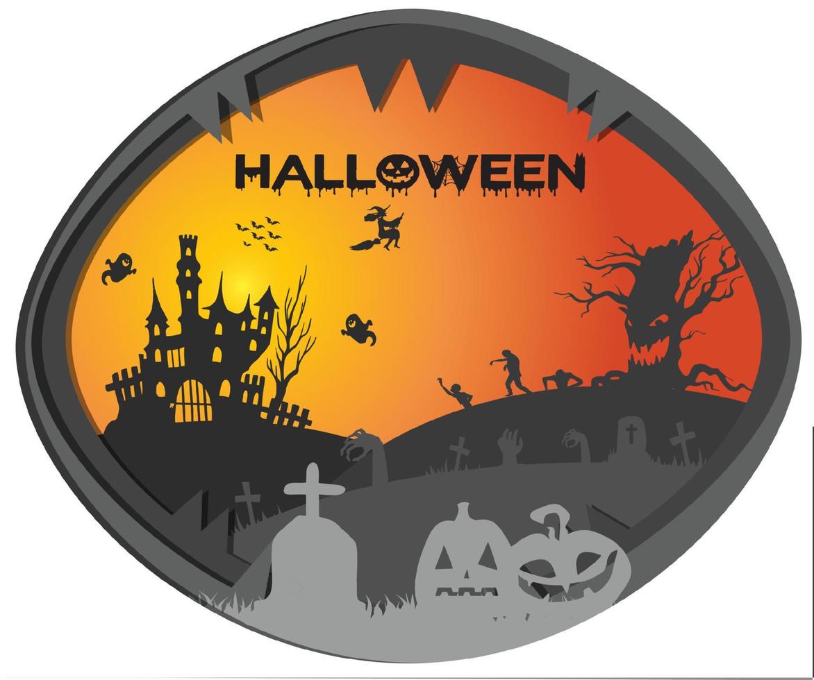 Halloween carta tagliare vettore illustrazione