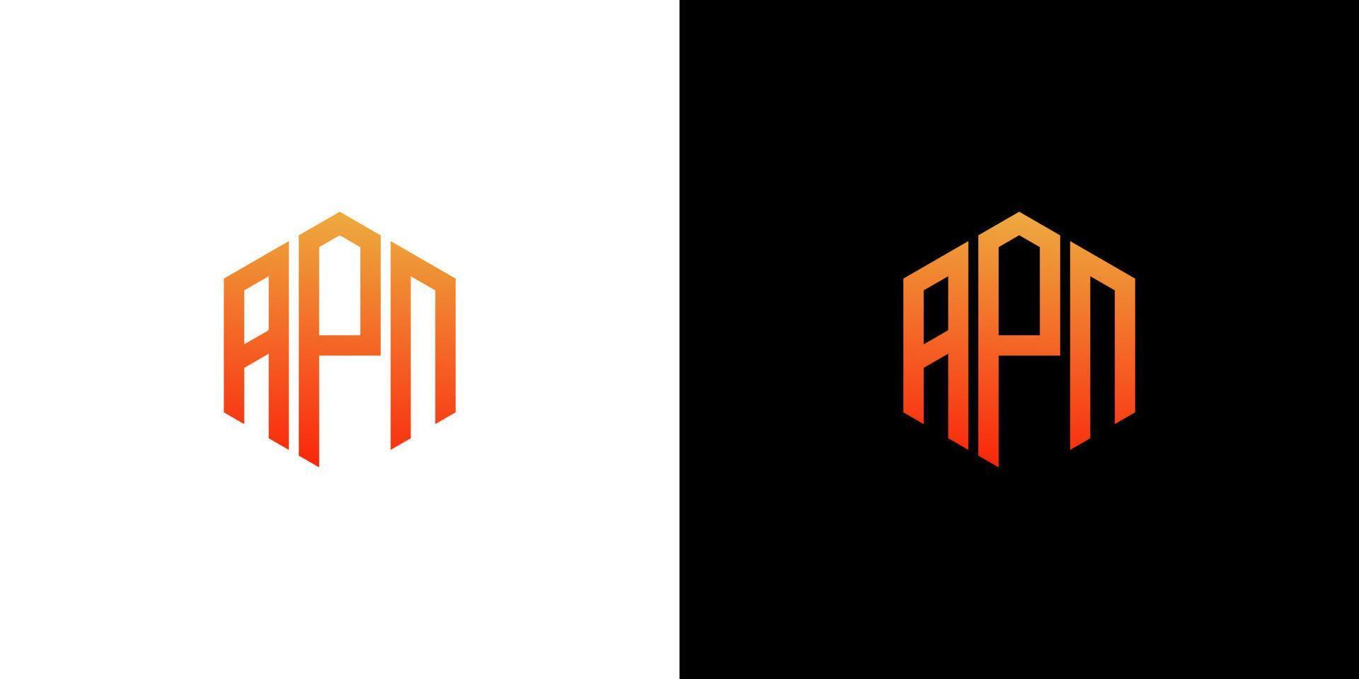 apn lettera logo design poligono monogramma icona modello vettoriale