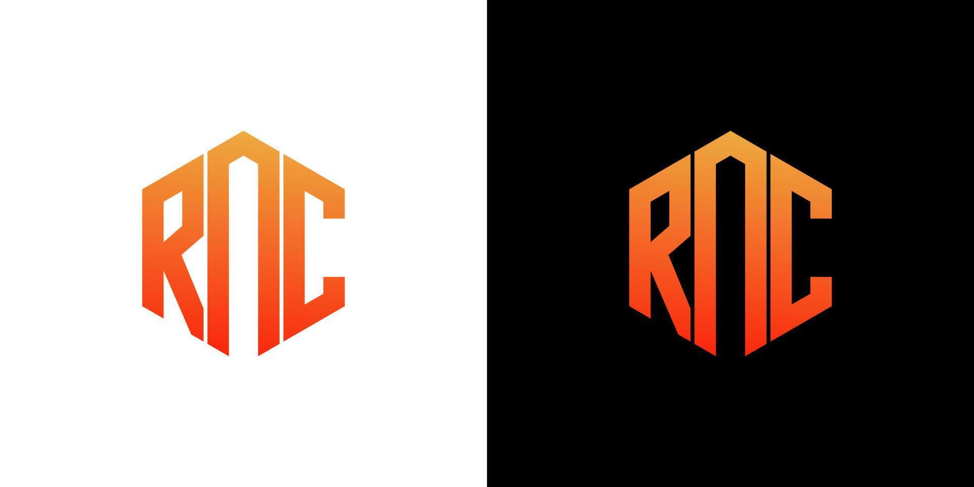 rnc lettera logo design poligono monogramma icona modello vettoriale
