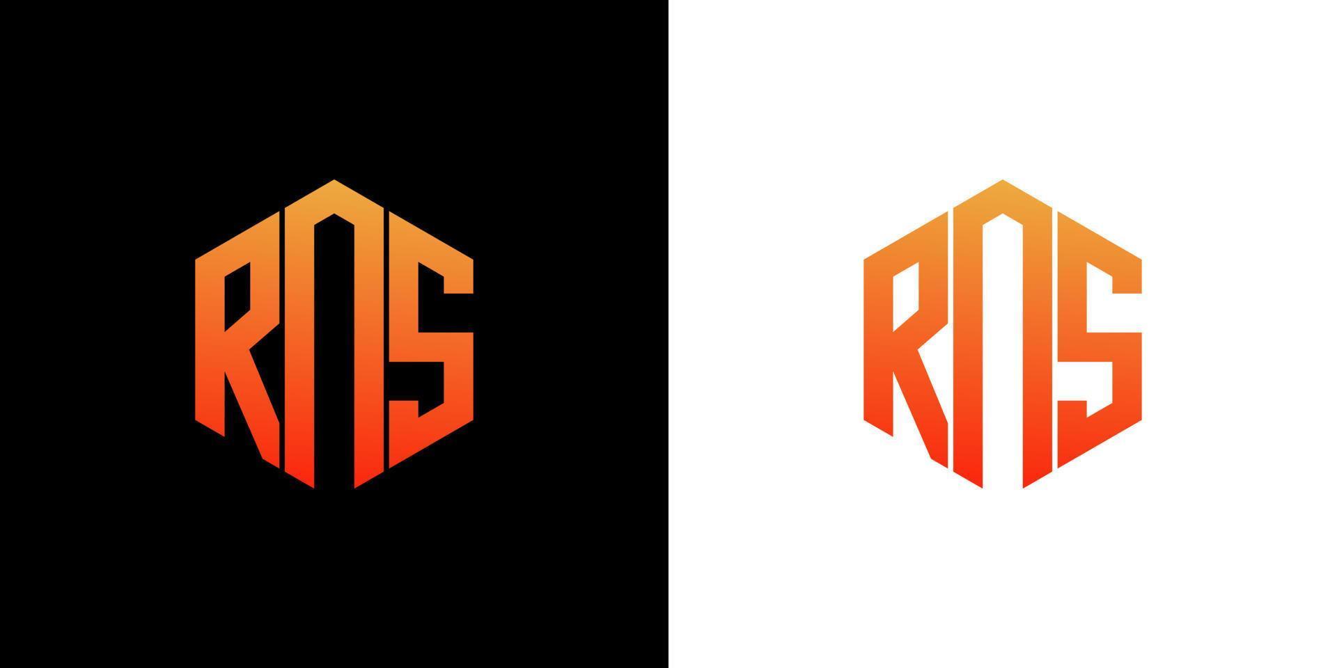 rns lettera logo design poligono monogramma icona modello vettoriale