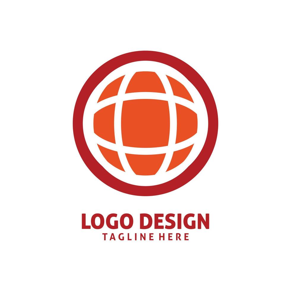 cerchio mondo globo logo design vettore