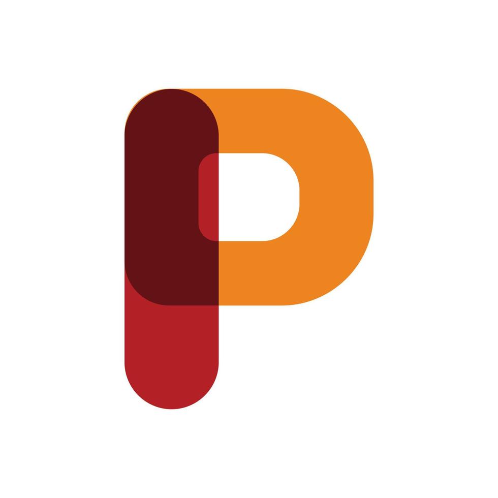 colore lettera p logo design vettore