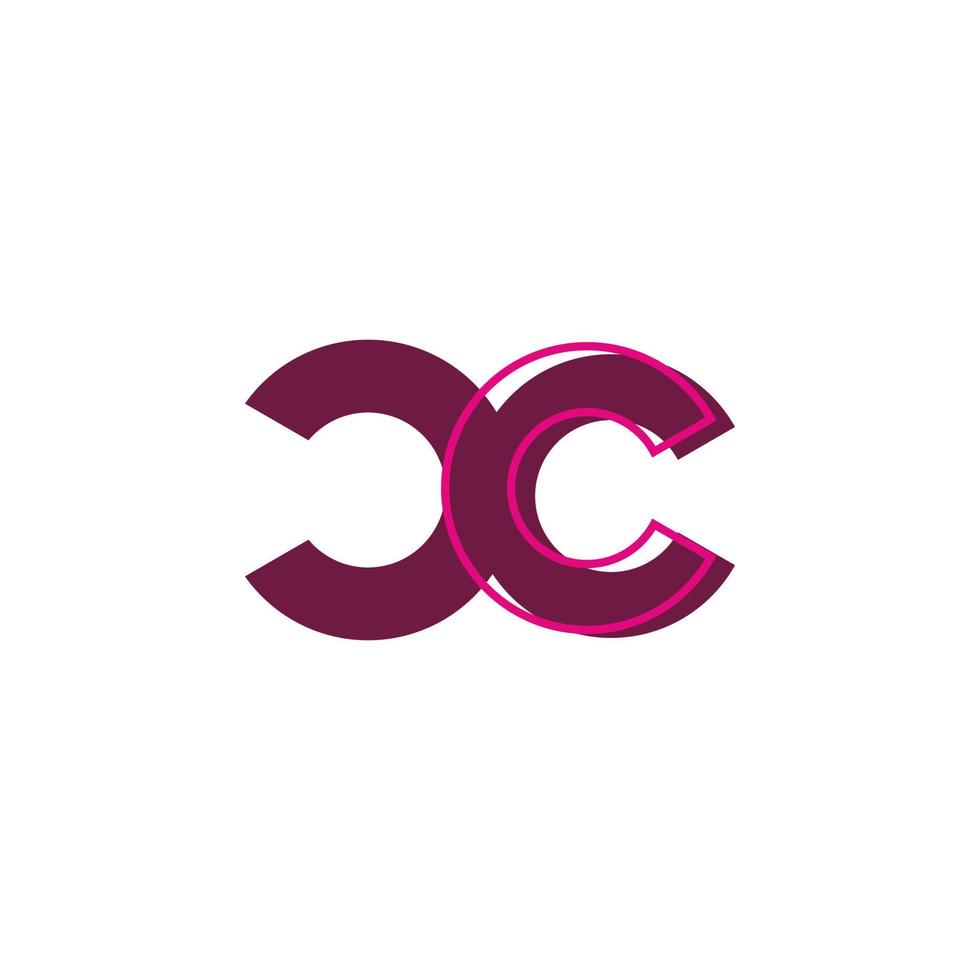 cerchio lettera cc logo design vettore