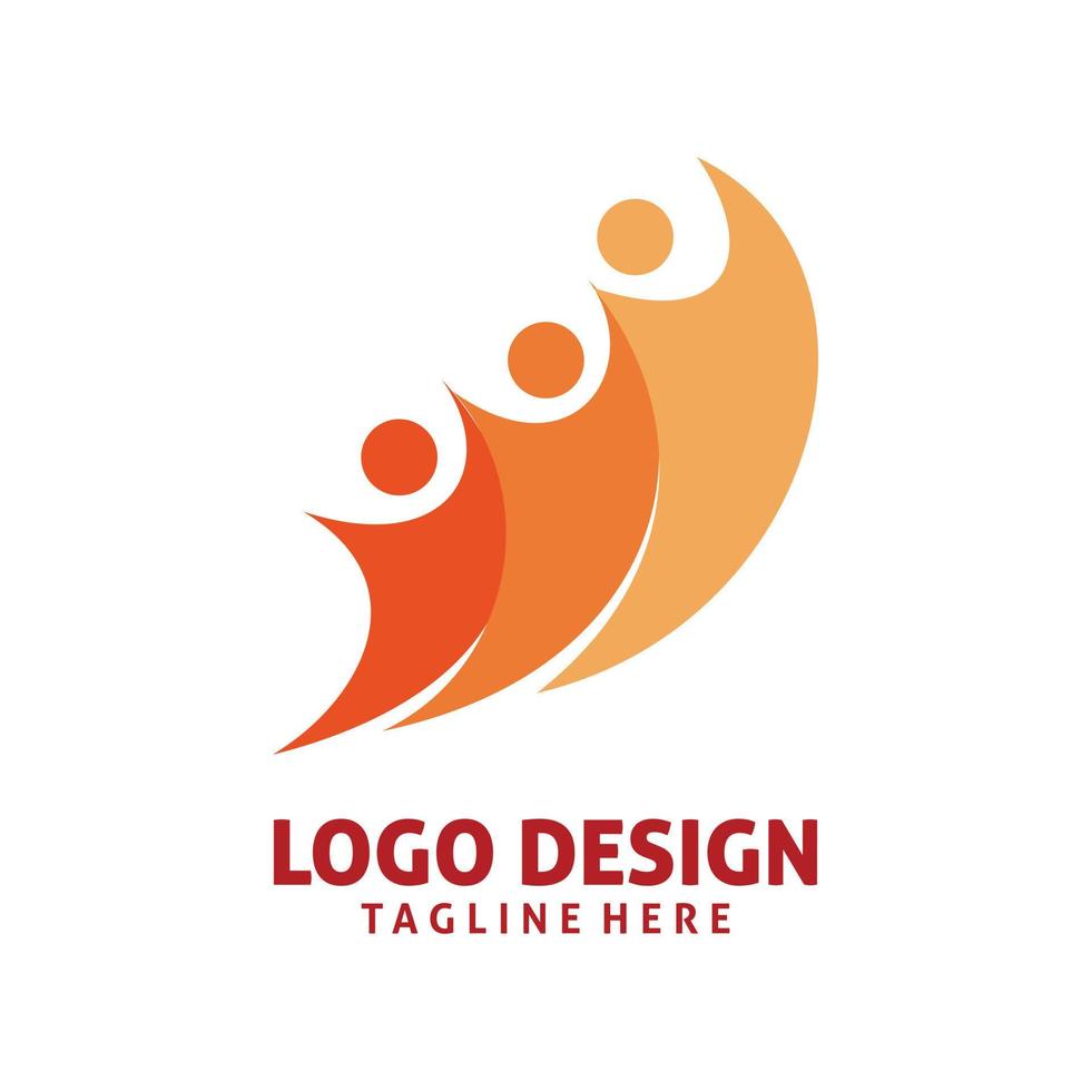 gruppo attivo persone Comunità logo design vettore