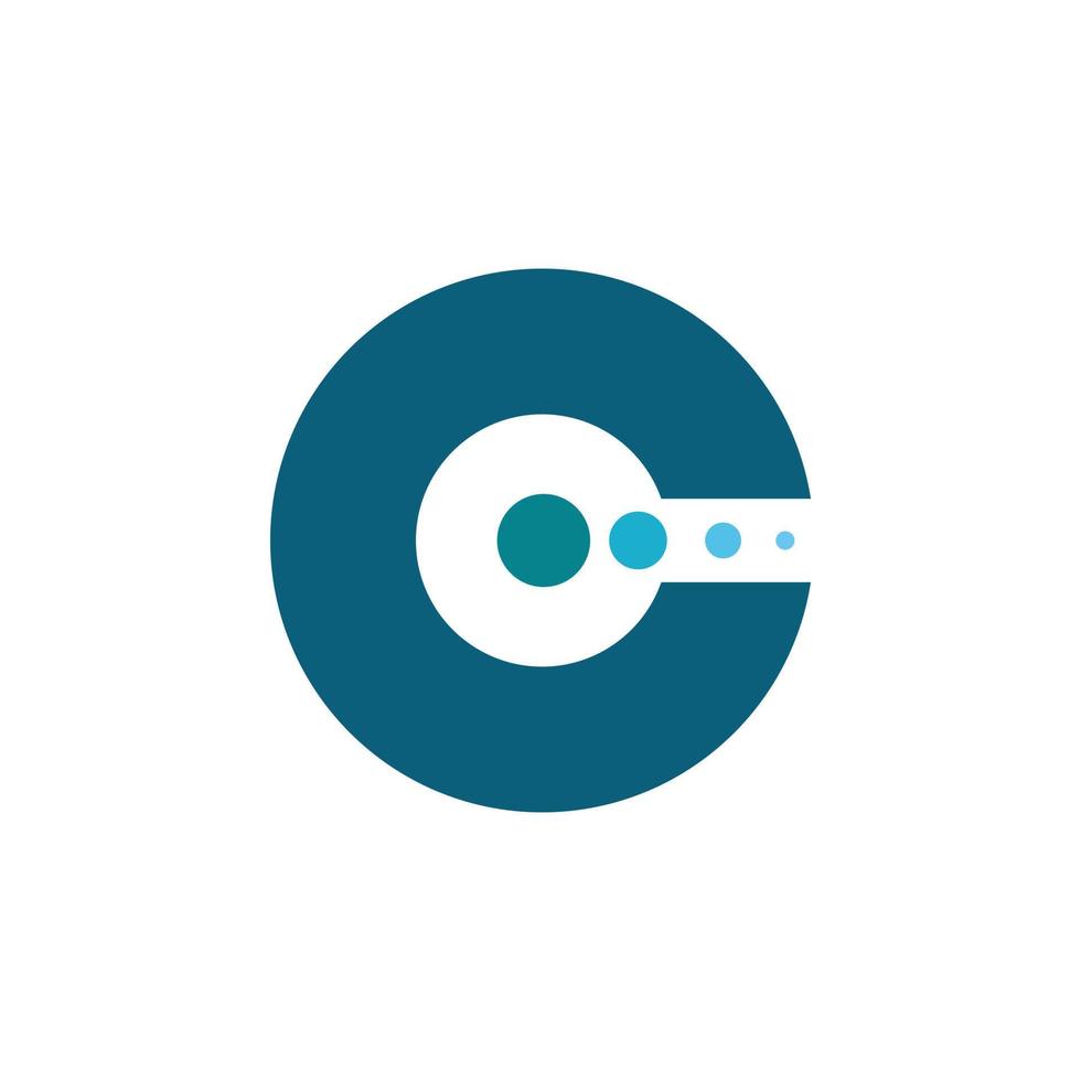 cerchio lettera c logo design vettore