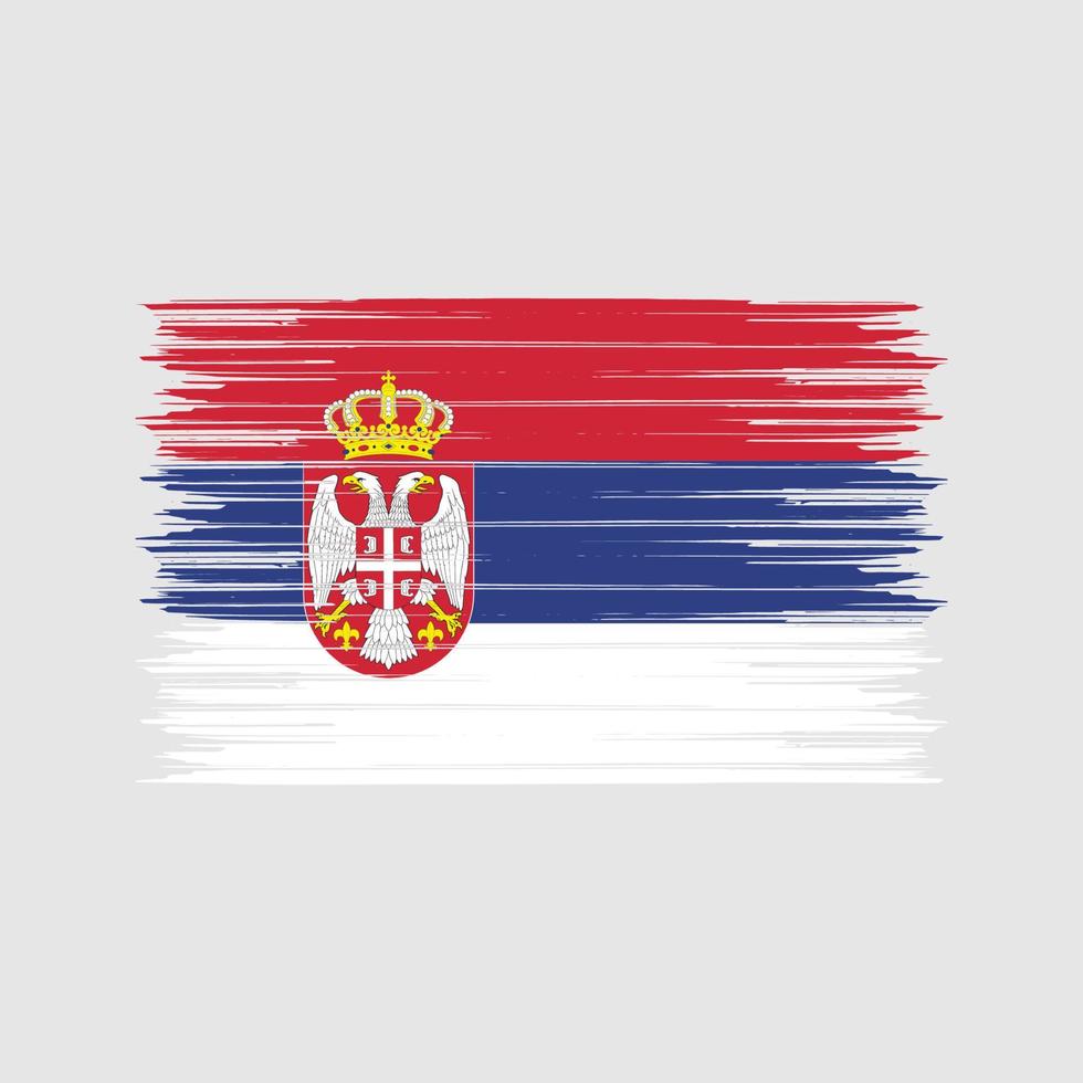 pennello bandiera serbia. bandiera nazionale vettore