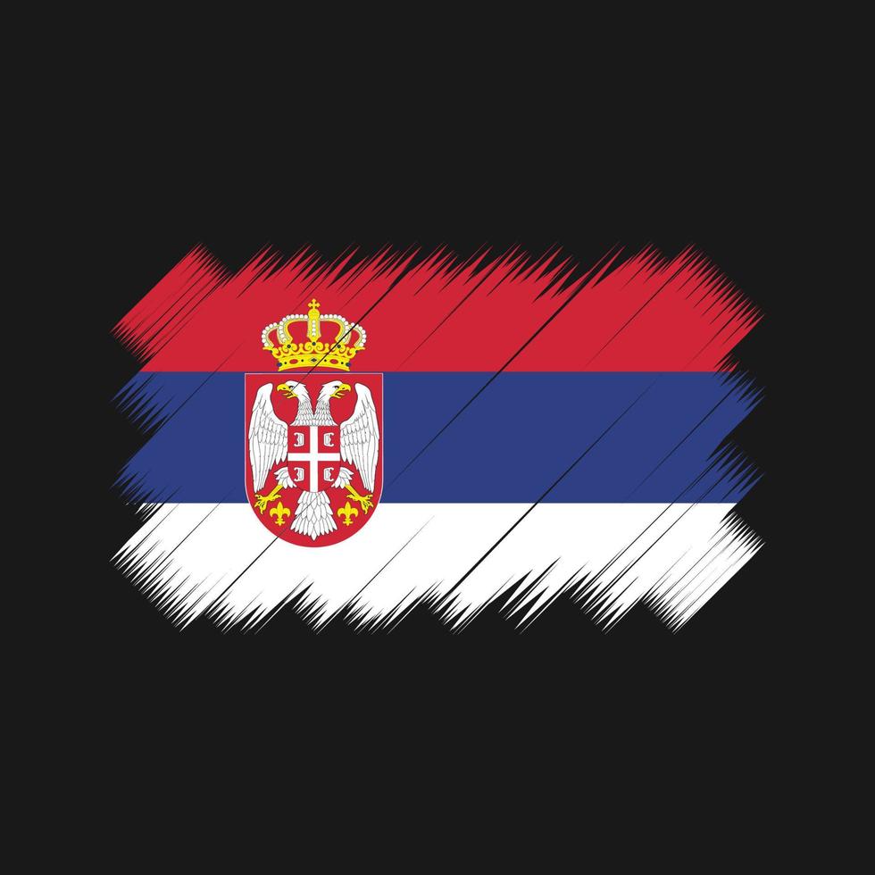 vettore della spazzola della bandiera della serbia. bandiera nazionale