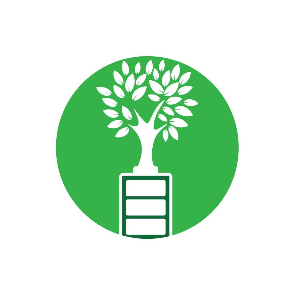 eco natura e batteria logo modello design illustrazione design. verde energia logo modello. vettore