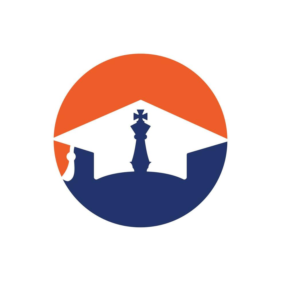 la laurea scacchi cavaliere vettore logo design. formazione scolastica strategia vettore logo concetto.