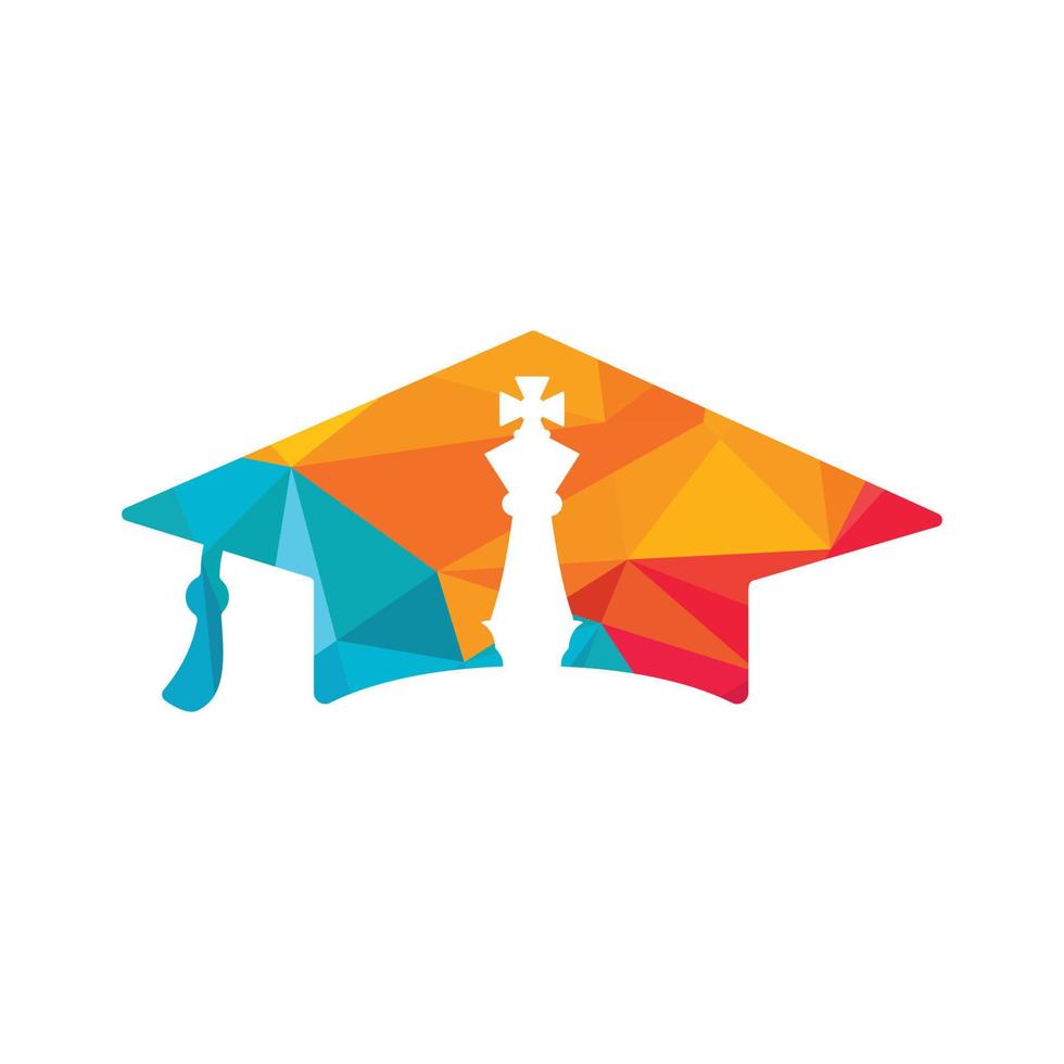 la laurea scacchi cavaliere vettore logo design. formazione scolastica strategia vettore logo concetto.