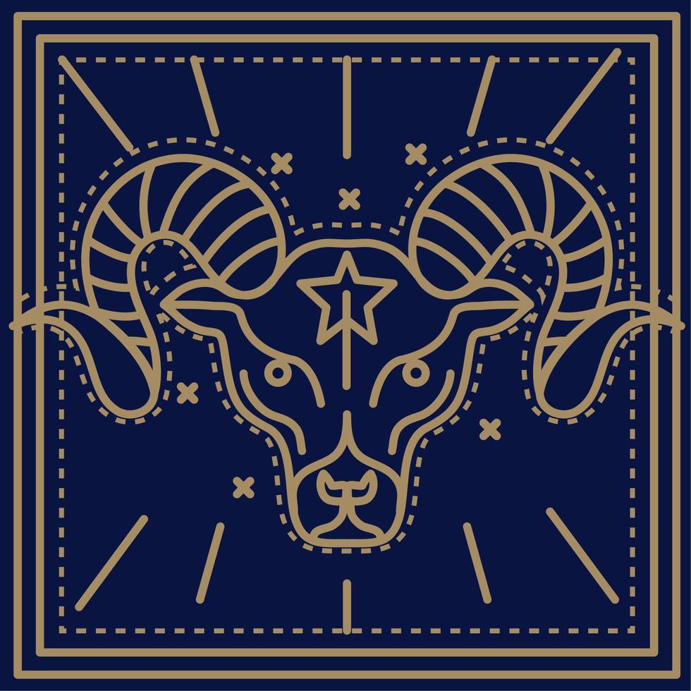 Ariete astrologia zodiaco simbolo vettore