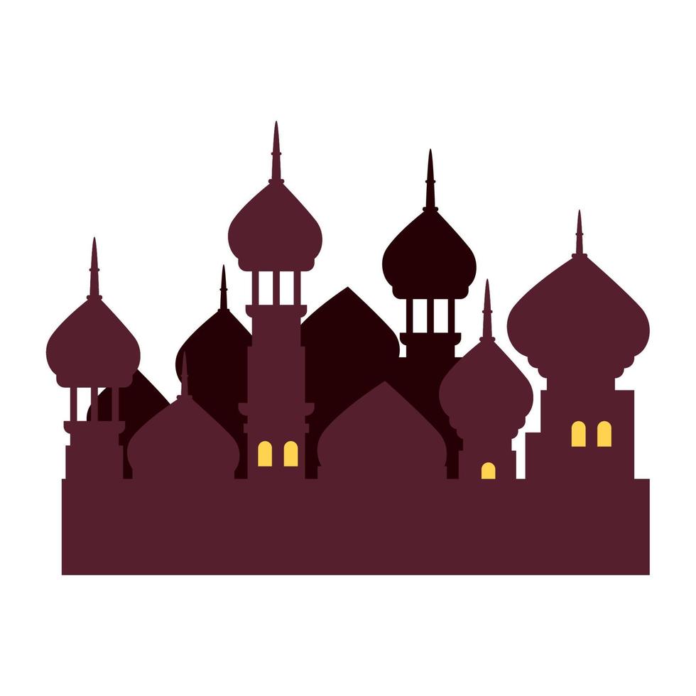 musulmano moschea tempio silhouette vettore