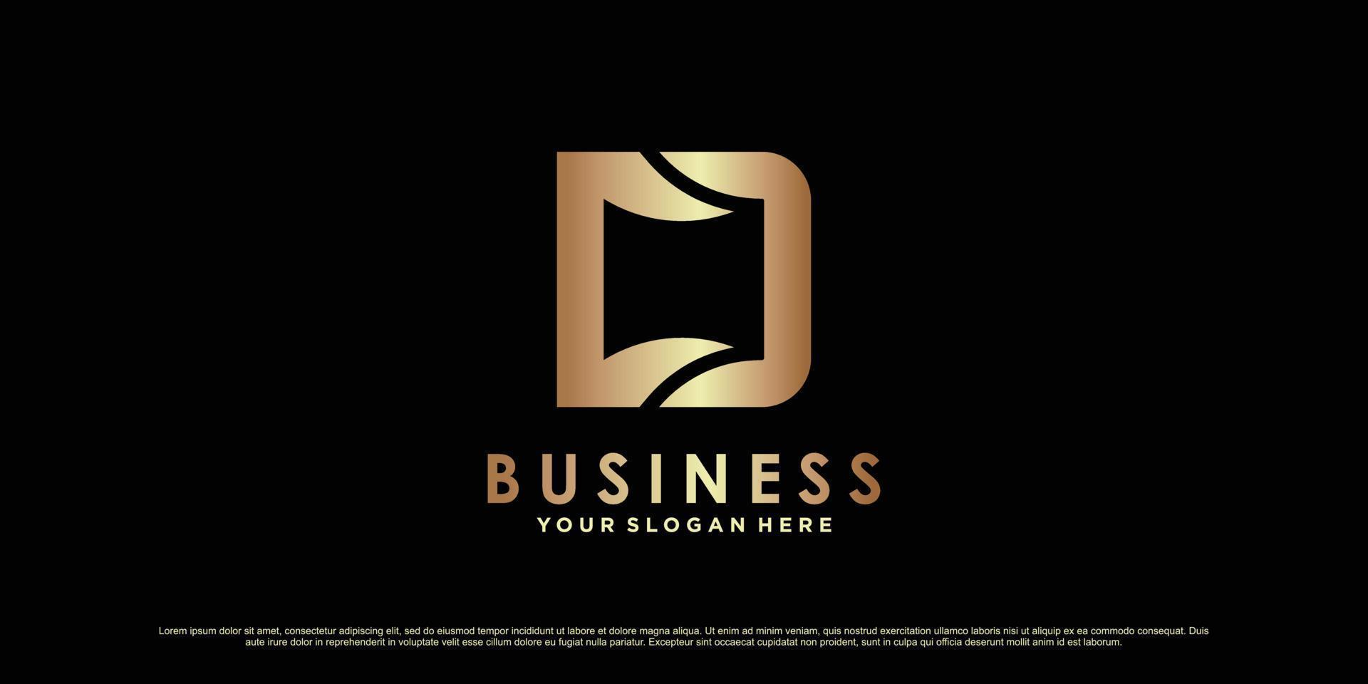 monogramma logo design iniziale lettera d per attività commerciale o personale con creativo concetto premio vettore