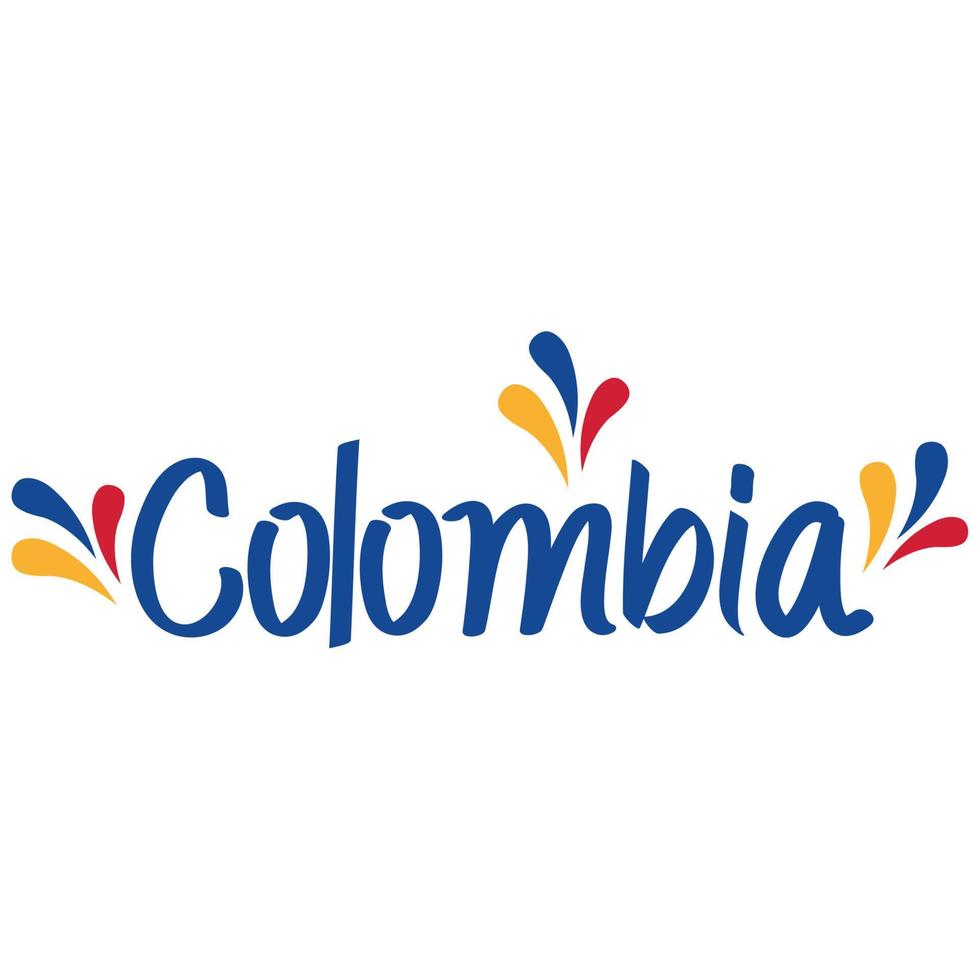 Colombia nazione lettering vettore