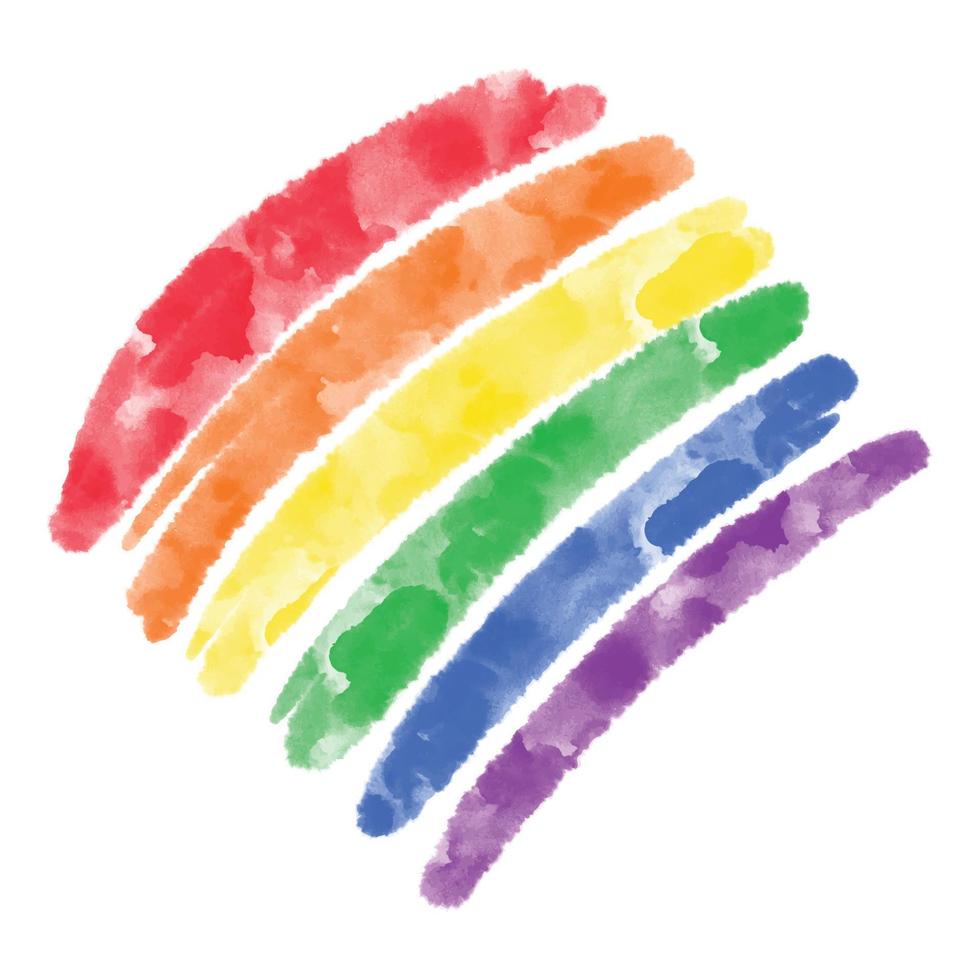 vettore arcobaleno acquerello dipingere ictus strutturato, colorato strisce nel colore di lgbt Comunità. artistico acquerello mano disegnato spazzola sfondo modello, design elemento per orgoglio mese, lgbtq.