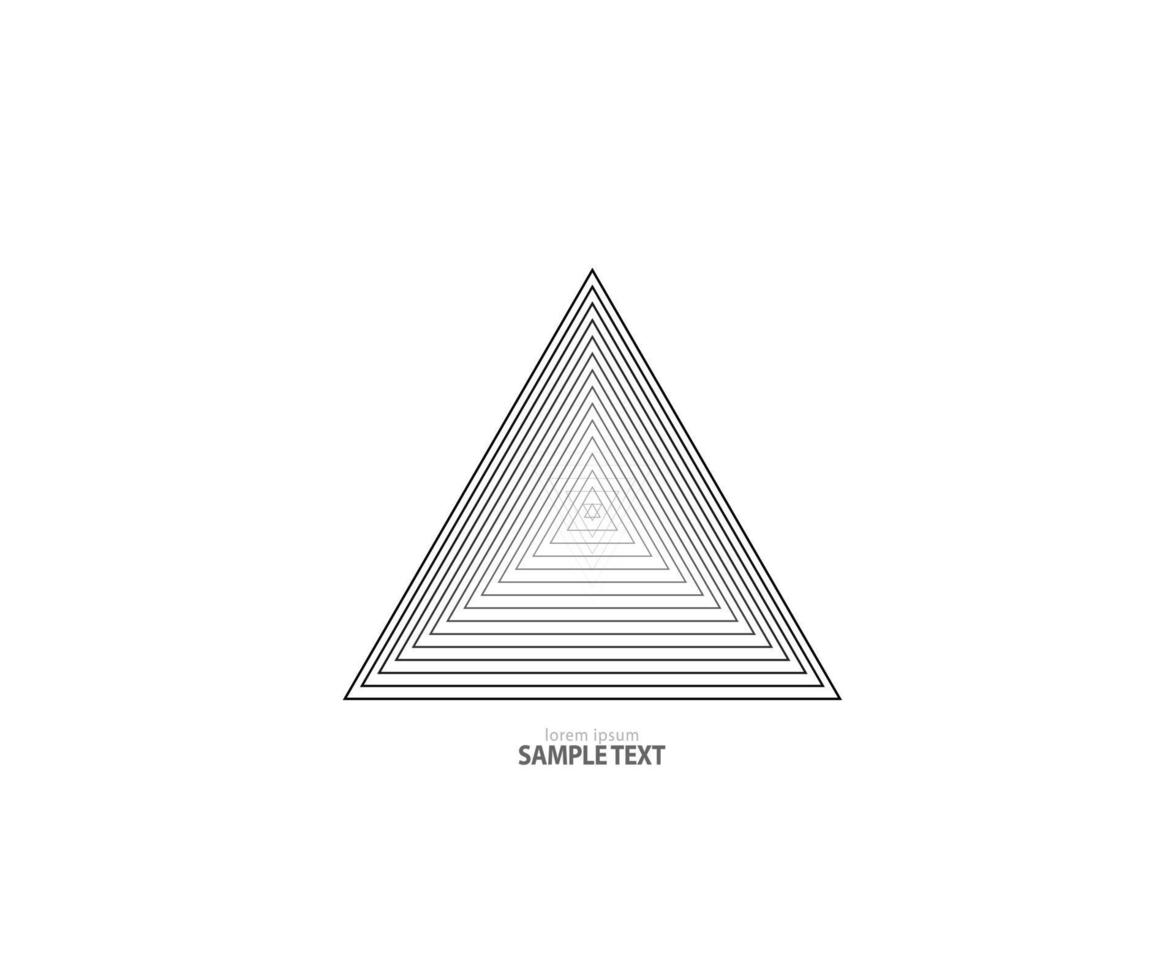 vettore di linea triangolare. linea piramidale art. forma geometrica. disegno del segno del logo