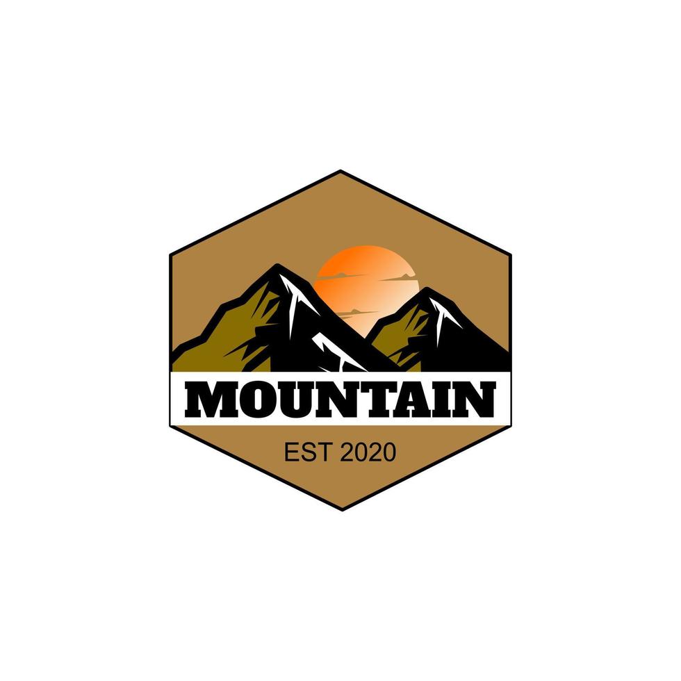 distintivo logo montagna vettore