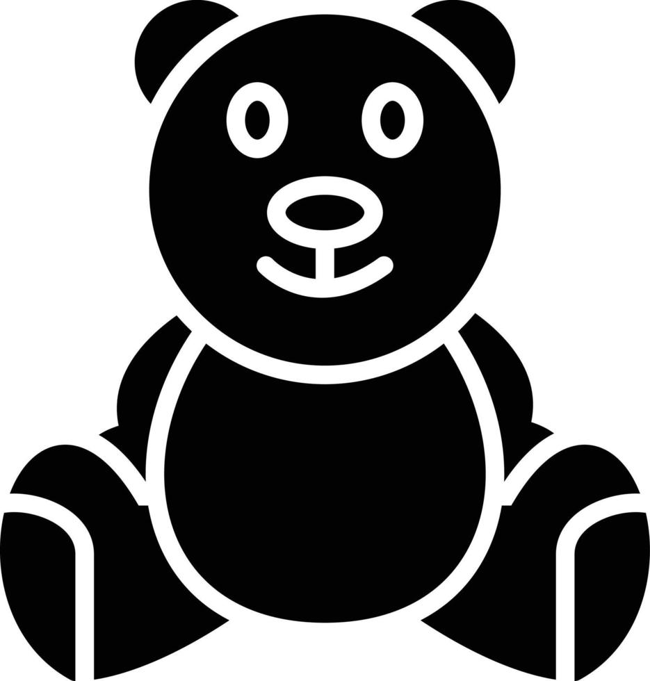 icona del glifo con orsacchiotto vettore